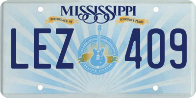 MS license plate LEZ409
