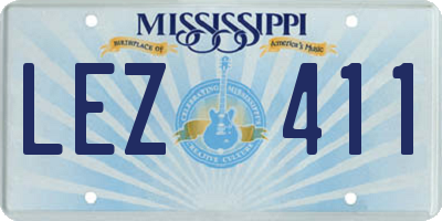 MS license plate LEZ411