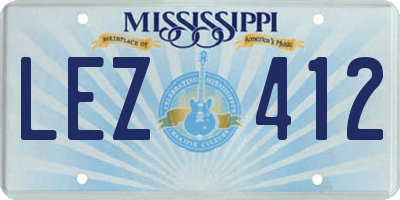 MS license plate LEZ412