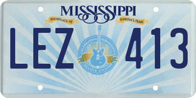 MS license plate LEZ413