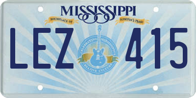 MS license plate LEZ415