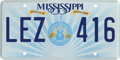 MS license plate LEZ416