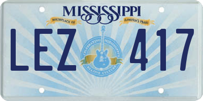 MS license plate LEZ417