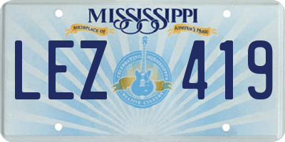 MS license plate LEZ419