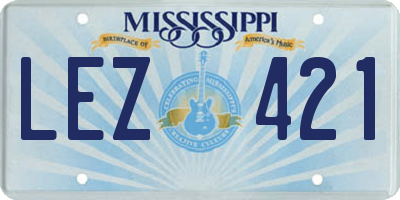MS license plate LEZ421