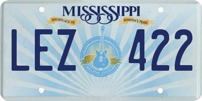 MS license plate LEZ422