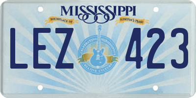MS license plate LEZ423