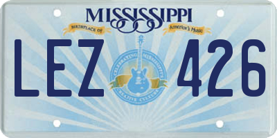 MS license plate LEZ426