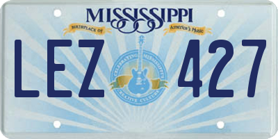 MS license plate LEZ427