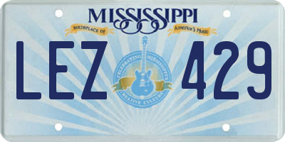 MS license plate LEZ429