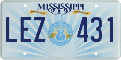 MS license plate LEZ431
