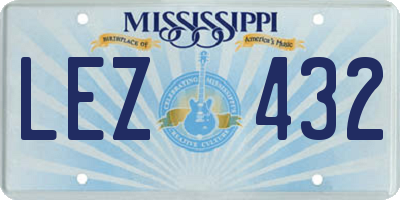 MS license plate LEZ432