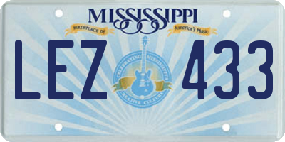 MS license plate LEZ433