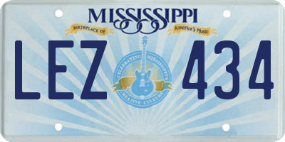 MS license plate LEZ434