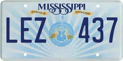 MS license plate LEZ437