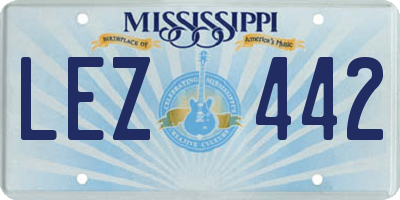 MS license plate LEZ442