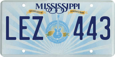 MS license plate LEZ443