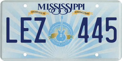 MS license plate LEZ445