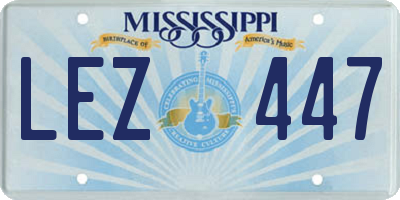 MS license plate LEZ447