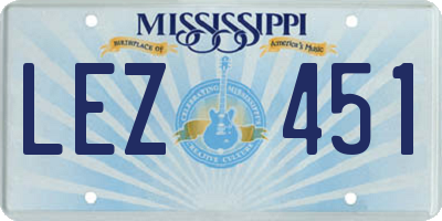 MS license plate LEZ451