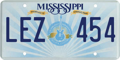 MS license plate LEZ454