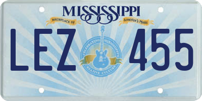MS license plate LEZ455