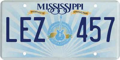 MS license plate LEZ457