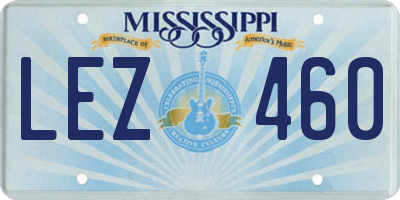 MS license plate LEZ460