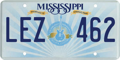 MS license plate LEZ462