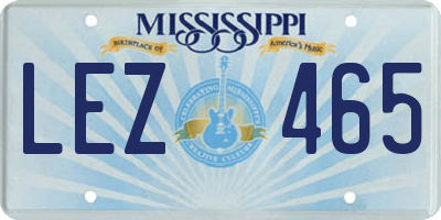 MS license plate LEZ465