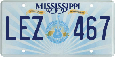 MS license plate LEZ467