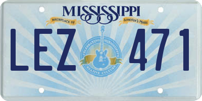MS license plate LEZ471