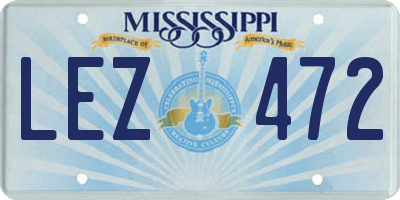 MS license plate LEZ472