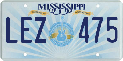 MS license plate LEZ475