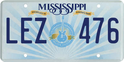 MS license plate LEZ476