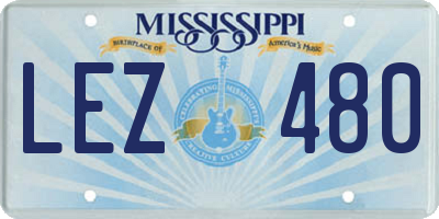 MS license plate LEZ480