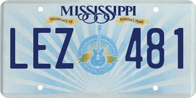 MS license plate LEZ481