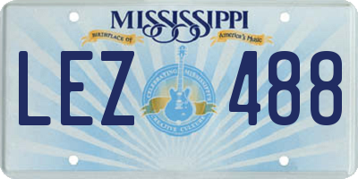 MS license plate LEZ488
