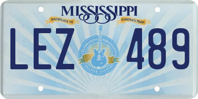 MS license plate LEZ489