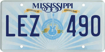 MS license plate LEZ490