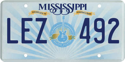 MS license plate LEZ492