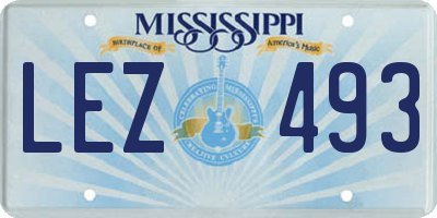 MS license plate LEZ493