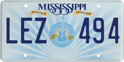 MS license plate LEZ494