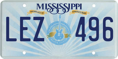 MS license plate LEZ496