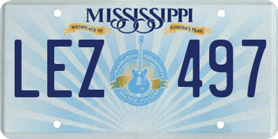 MS license plate LEZ497