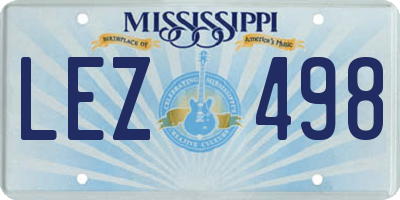 MS license plate LEZ498