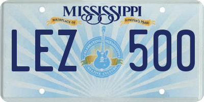 MS license plate LEZ500