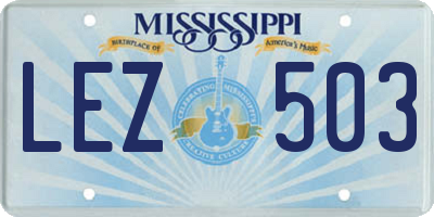MS license plate LEZ503