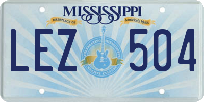 MS license plate LEZ504