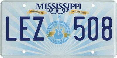 MS license plate LEZ508